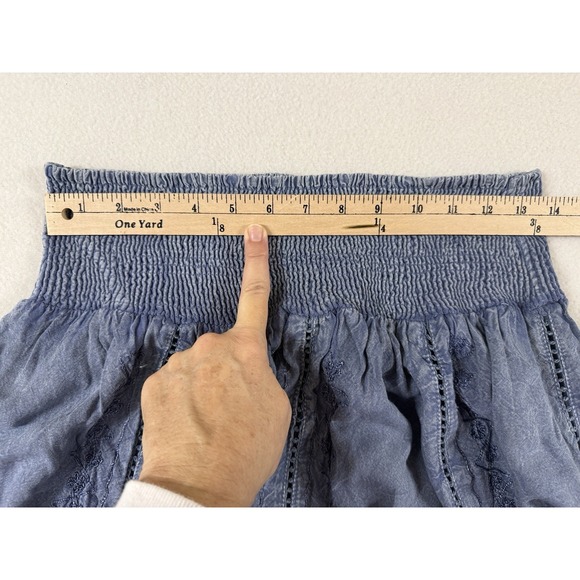 Y2K Cute Options Skirt Boho Lace Embroidered Sheer Rayon Long Flowy Cutout SMALL - Picture 8 of 10